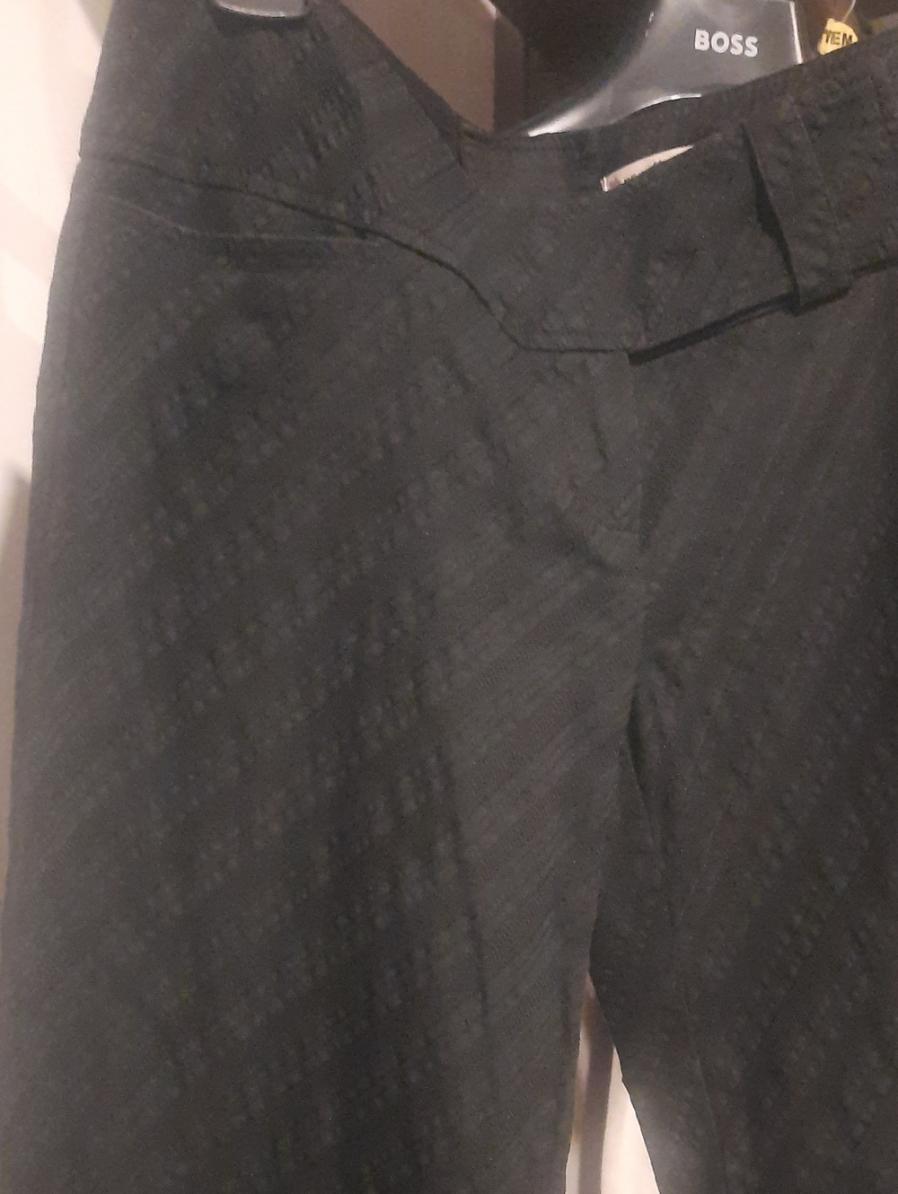 Nanette Lepore Black Subtle Diagonal Pattern Dress Pants